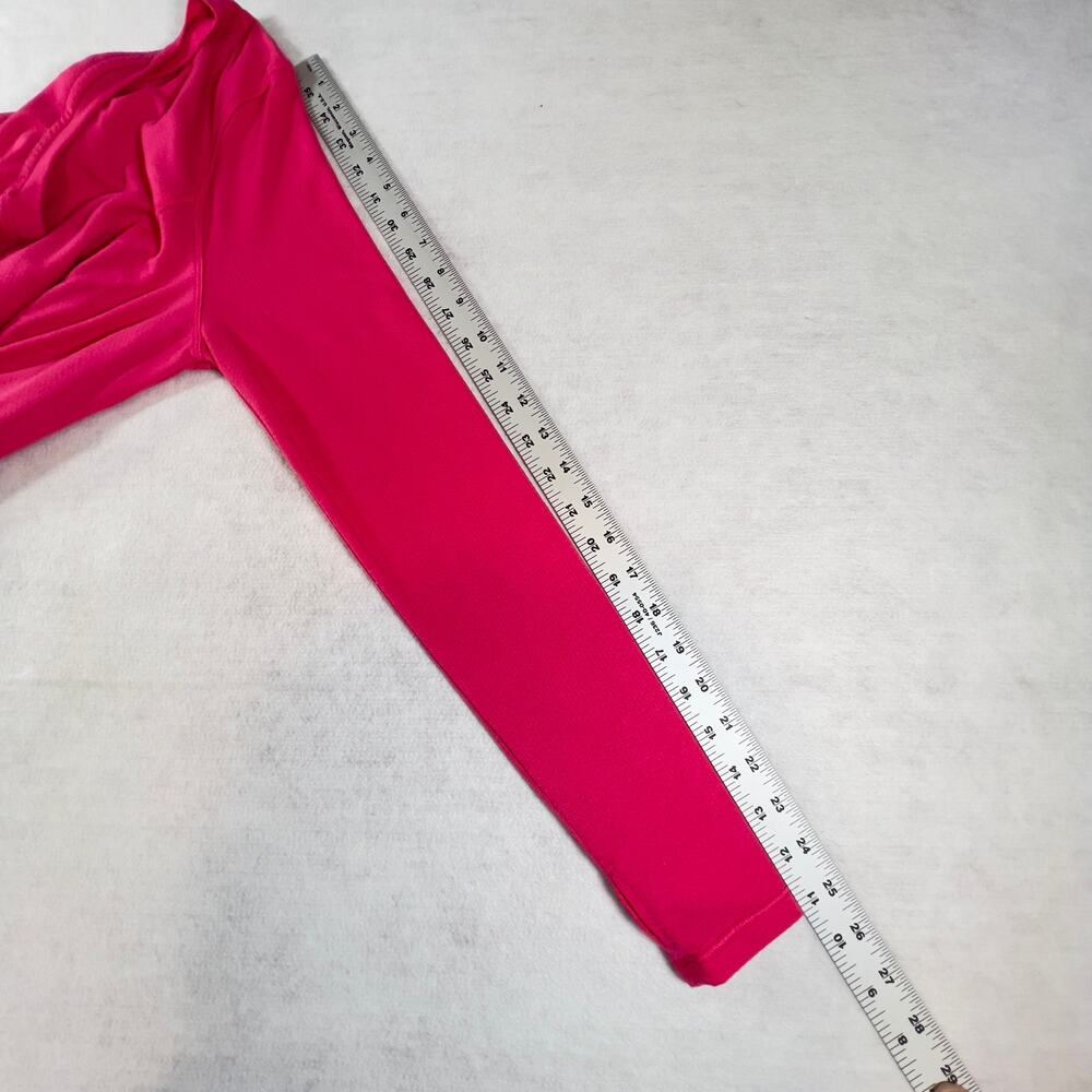 Avia Long Sleeve Shirt Woman's S / Ch 4-6 Running w/ Thumbholes HOT PINK - Picture 7 of 11